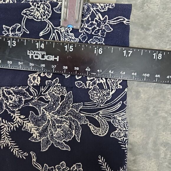 New Directions Womens  PANTS  Size 10  Navy Blue white Stretch Tummy Panel - Picture 6 of 10